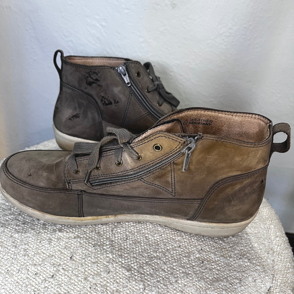 Vionic Shawna Brown Leather Weather Resistant High Top Sneakers Wide 11 TVW5438 - Picture 4 of 11